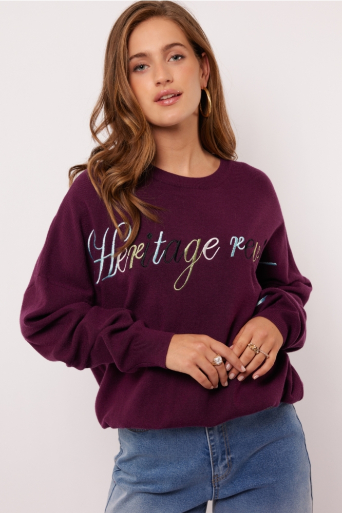VERALINE KNIT SWEATER 25NVF01 831 DARK PURPLE